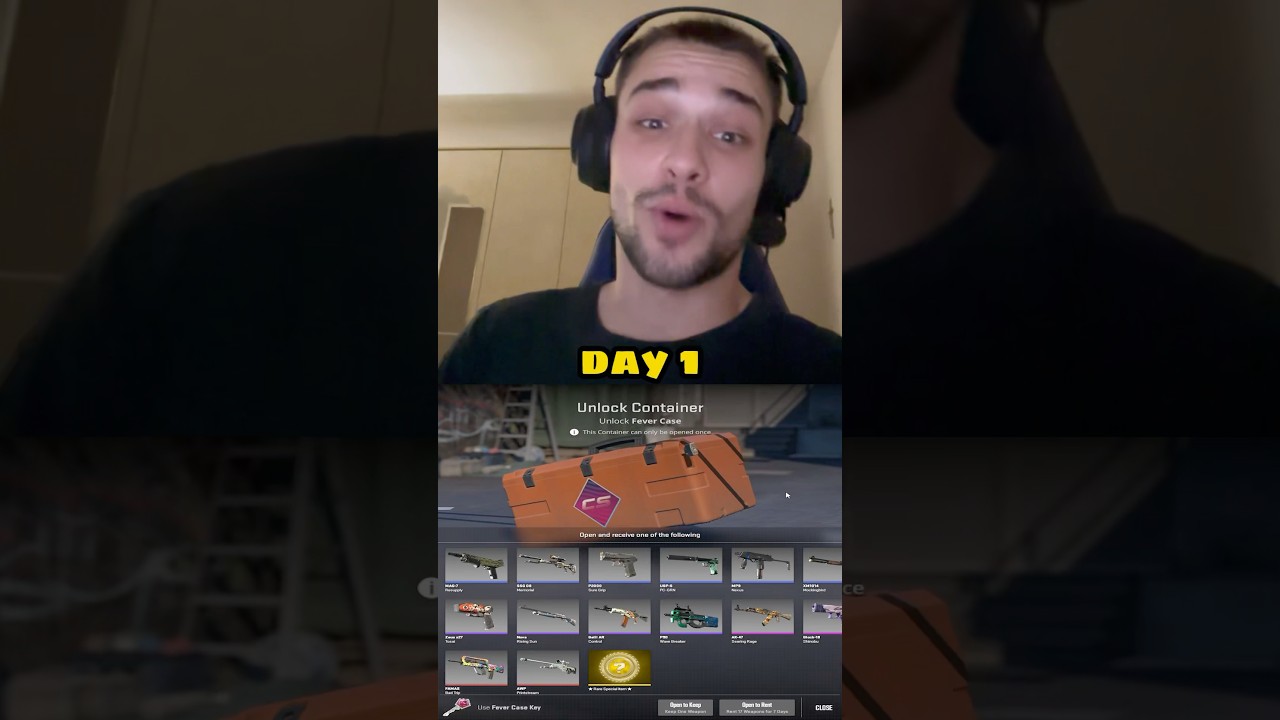OPENING 1 CASE EVERY DAY UNTIL I GET A GOLD day 1 #shorts #cs2 #csgo #counterstrike #case
