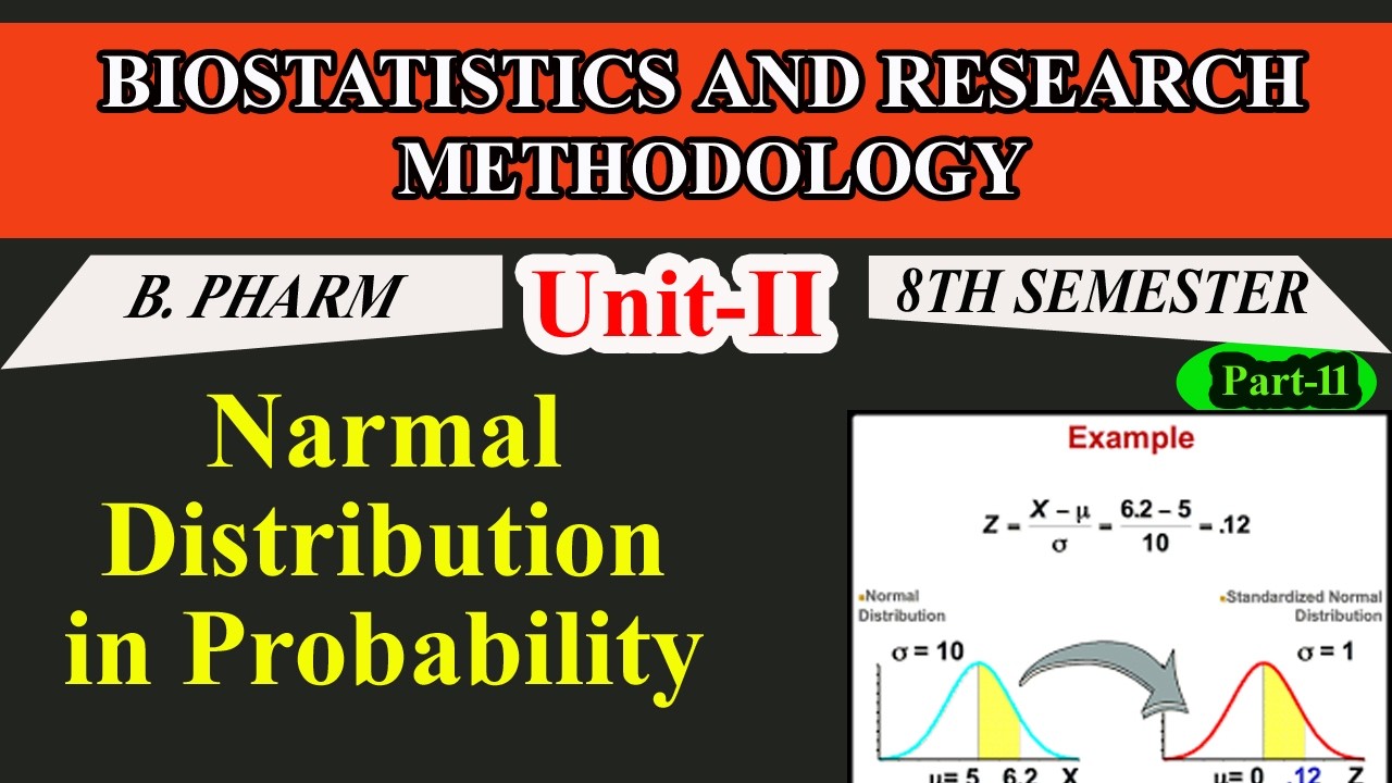 Narmal distribution in probability | B.Pharm 8th sem | Unit 2 Biostatistics @solutionpharmacy