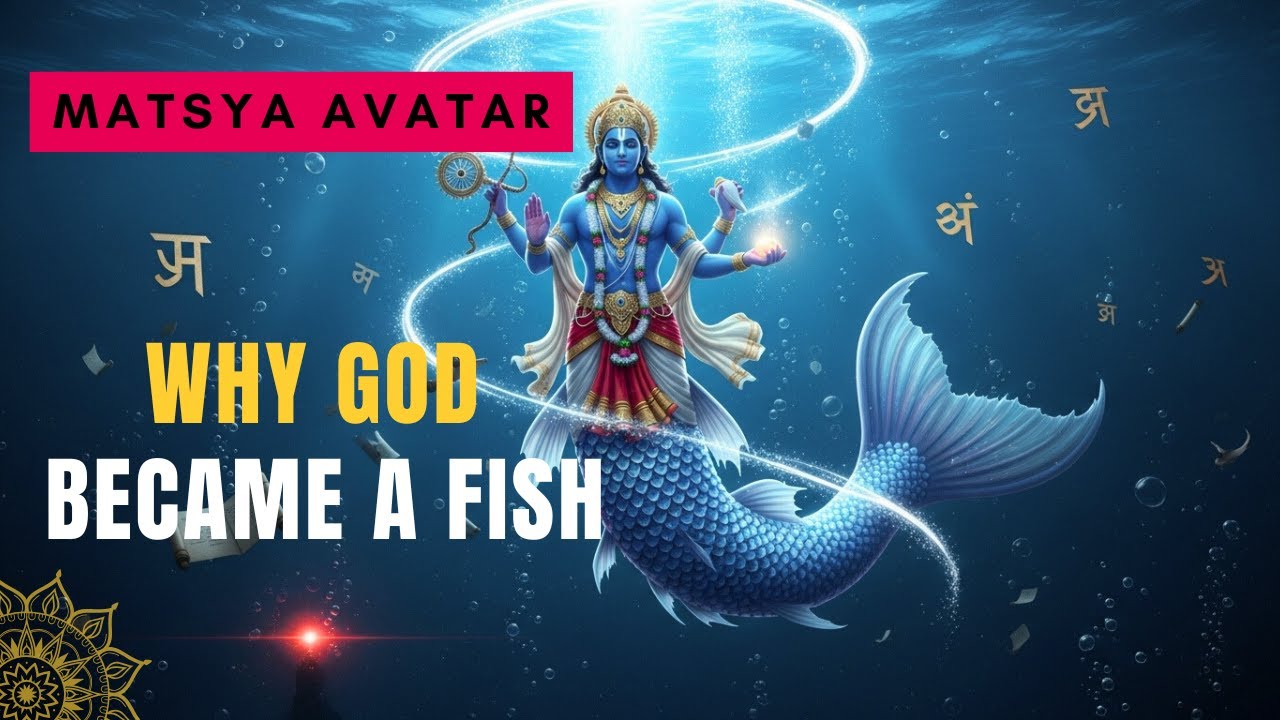 Бог стал РЫБОЙ, чтобы спасти Вселенную | Объяснение аватара Вишну Матсья | Индуистская мифология