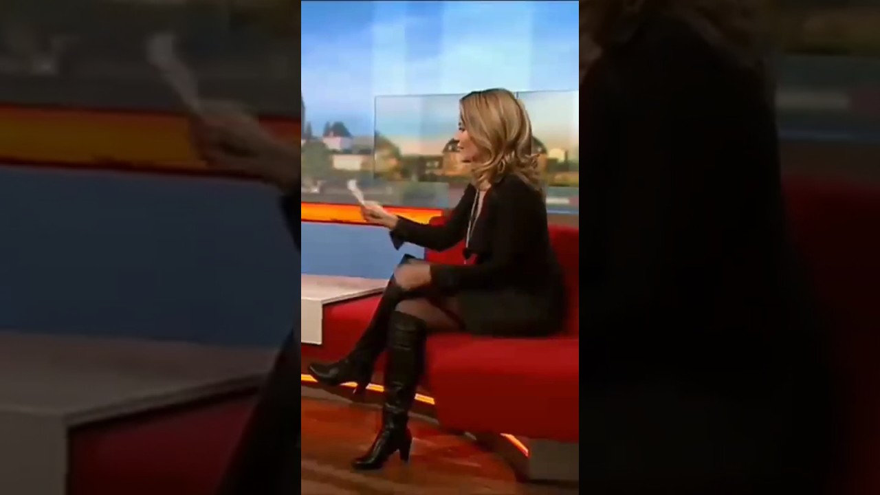 German TV Presenter Patricia K&uuml;ll in High Heeled Leather OTK Boots   #Shorts    [720p]