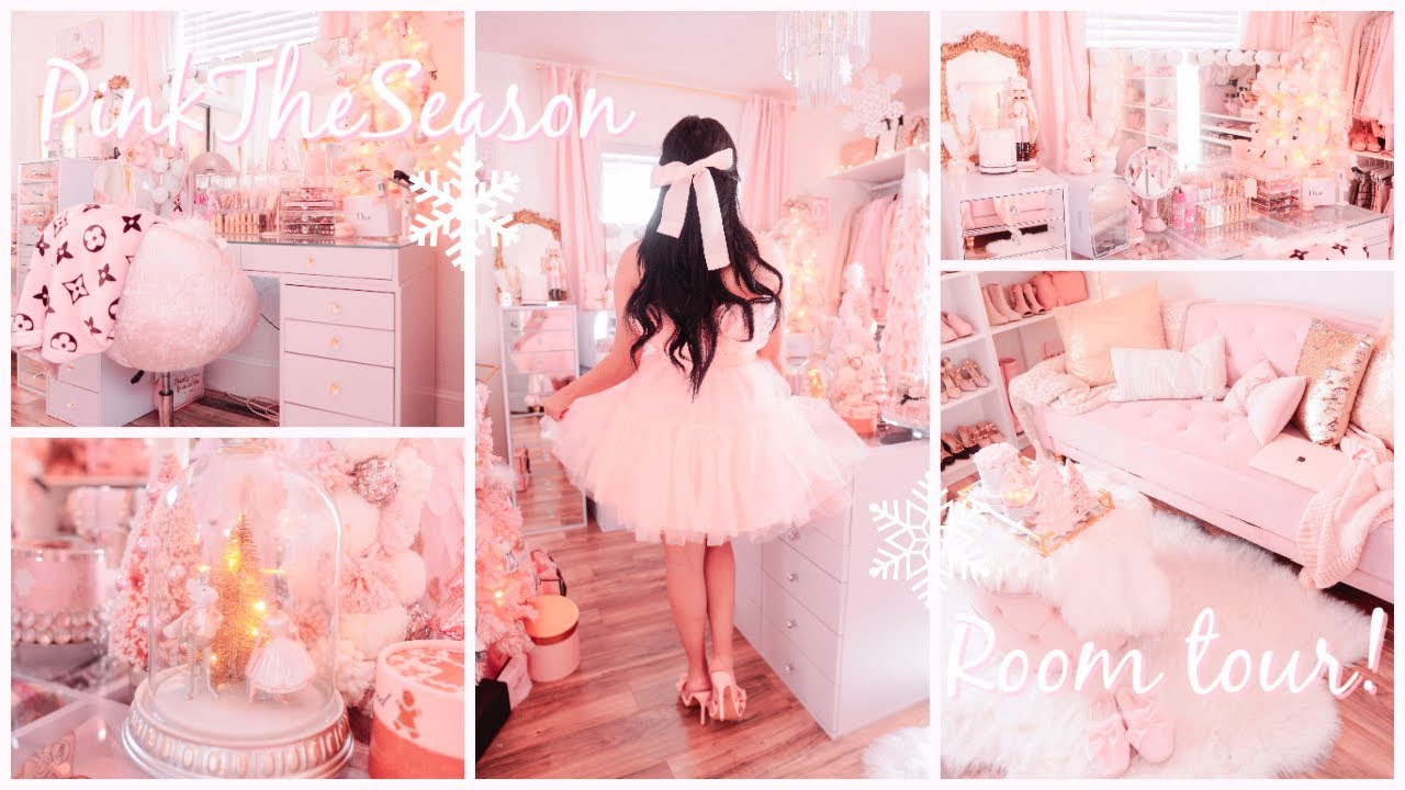 PINK CHRISTMAS DECORATE WITH ME +  ROOM TOUR 2021