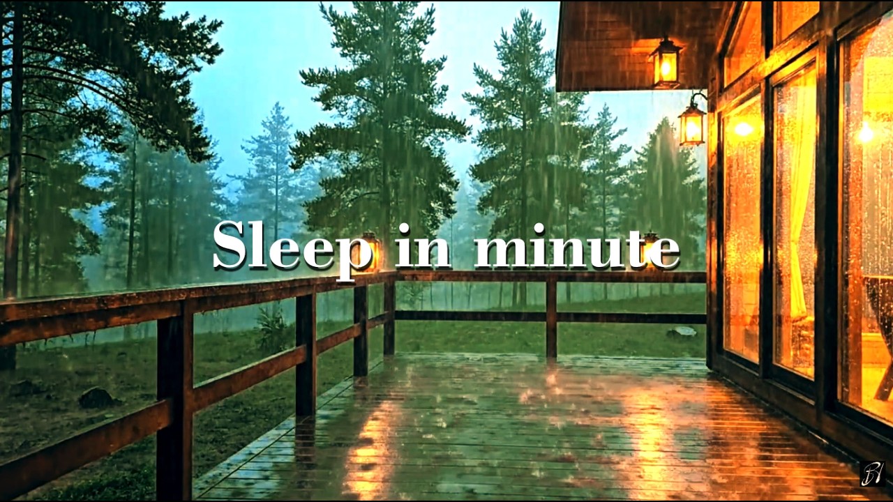 2hours | You’re Safe Inside a Warm Cabin While Heavy Rain Falls Outside 🌲🌧️