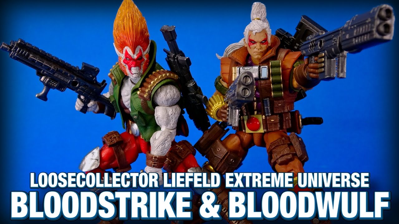 Обзор коллекционных фигурок Bloodwulf и Bloodstrike Cabbot Stone от Rob Liefeld Extreme Universe ...