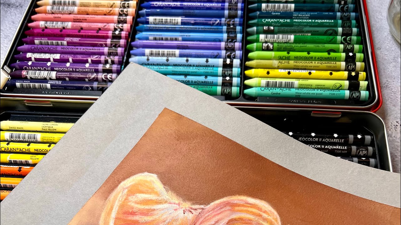 CRAYON CARAN D'ACHE Neocolor How to use Neocolor II & Caran d’Ache Neocolor II Review