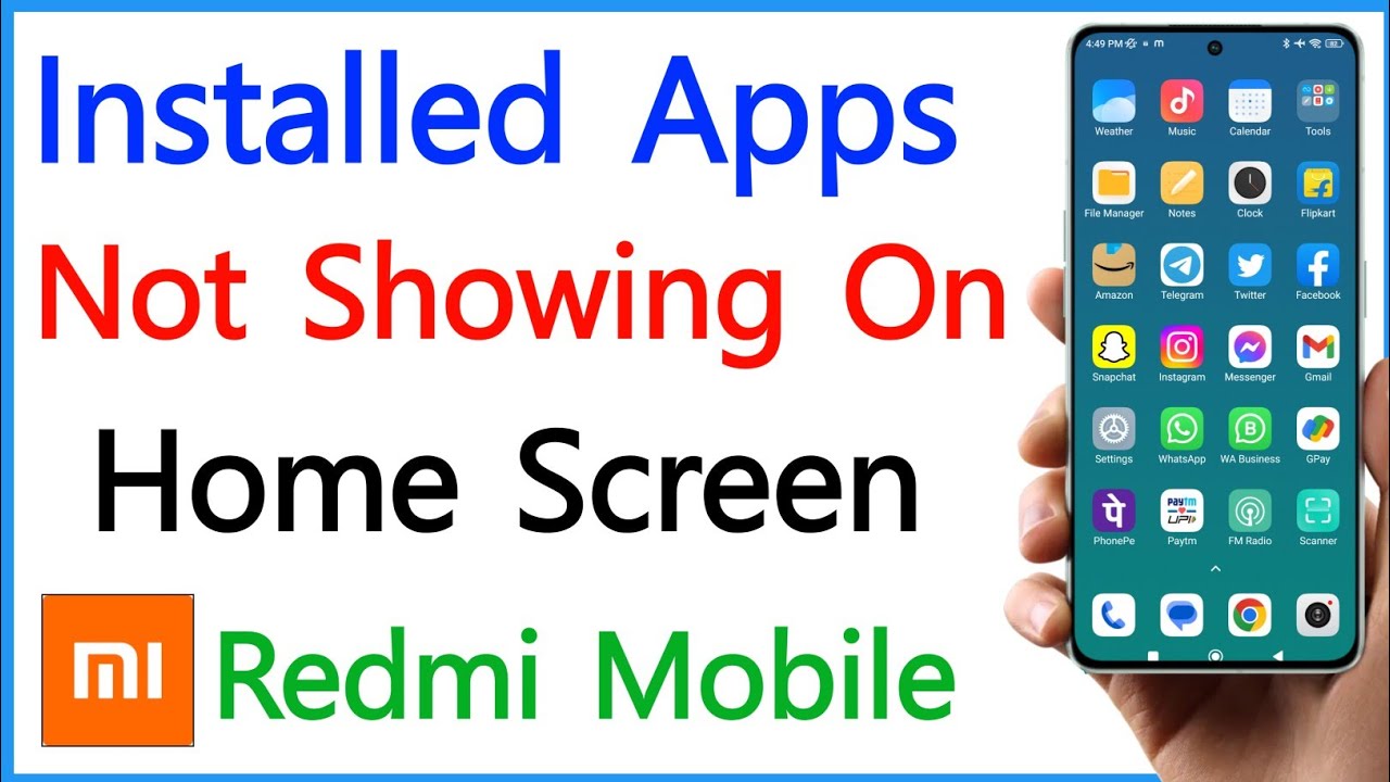 Installed Apps Not Showing On Home Screen Redmi | Apps Not Showing On Home Screen Mi