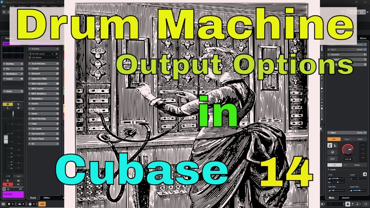 Параметры вывода драм-машины в Cubase 14