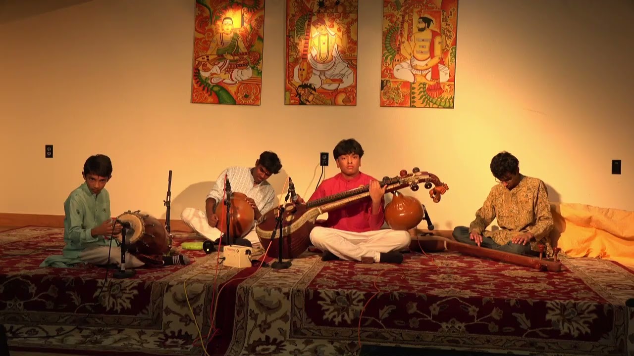 Nakul Bharani (Karaikudi Veena), Mayuk Nimmagadda (Mrudangam), Krishna Prasannan (Ghatam)