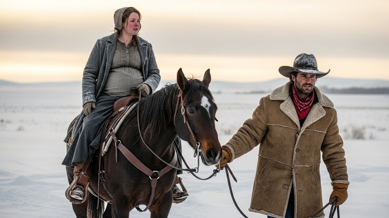 She Was Pregnant And Traveling Alone In Winter, The Cowboy Gave Her His Horse And Walked Beside Her