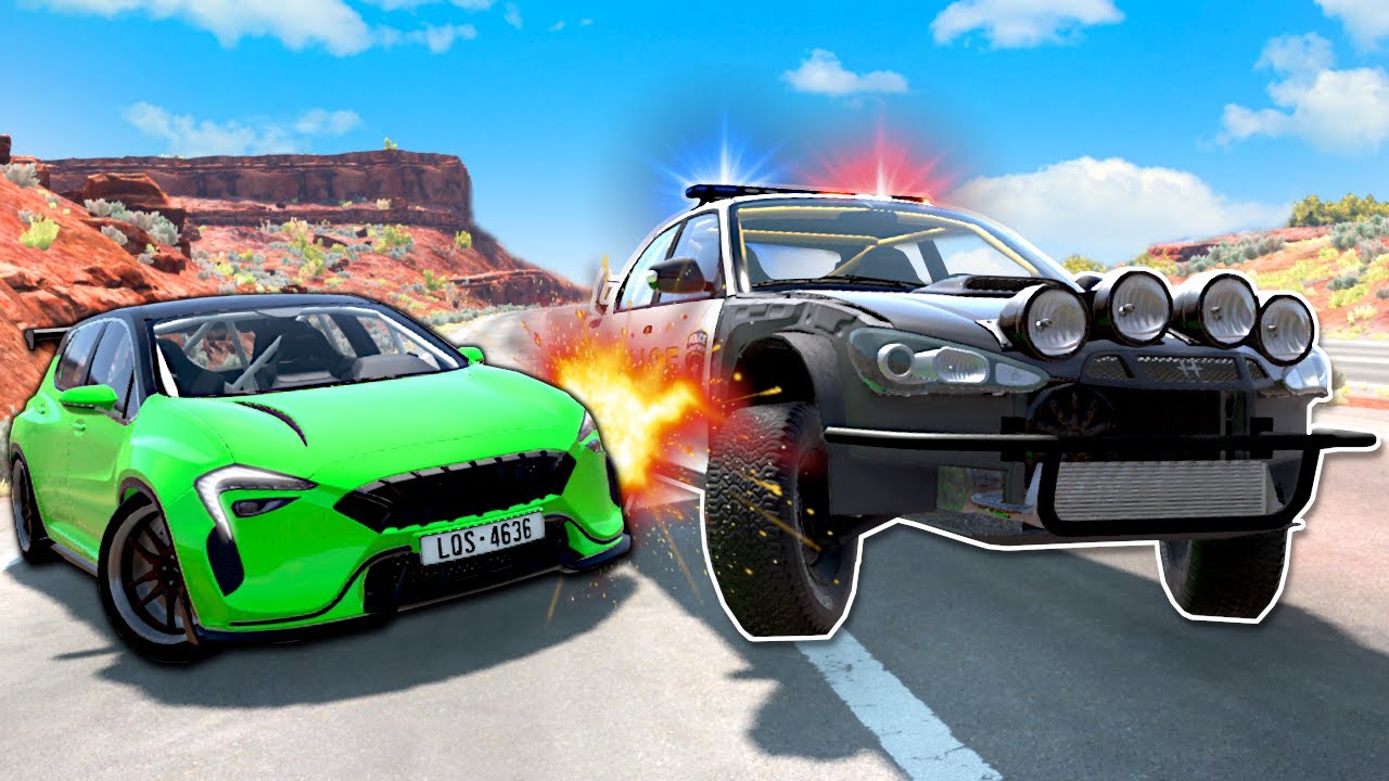 THIS POLICE CHASE BECAME A DISASTER! - BeamNG Drive Multiplayer Mod