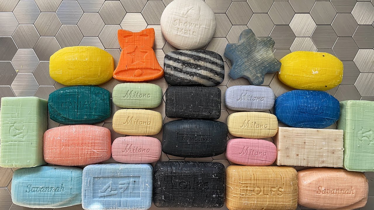 ASMR cutting small cubes on soap