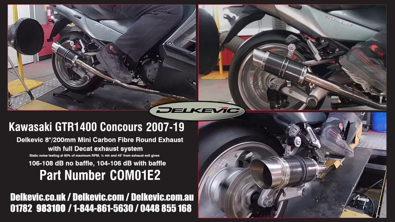 Delkevic Exhaust Muffler Carbon Short Round 4 into 1 sound Kawasaki GTR1400