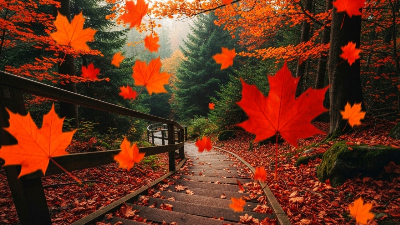 Beautiful Relaxing Music & Autumn Forest 🍁 Music for Healing, Calm Heart & Mind