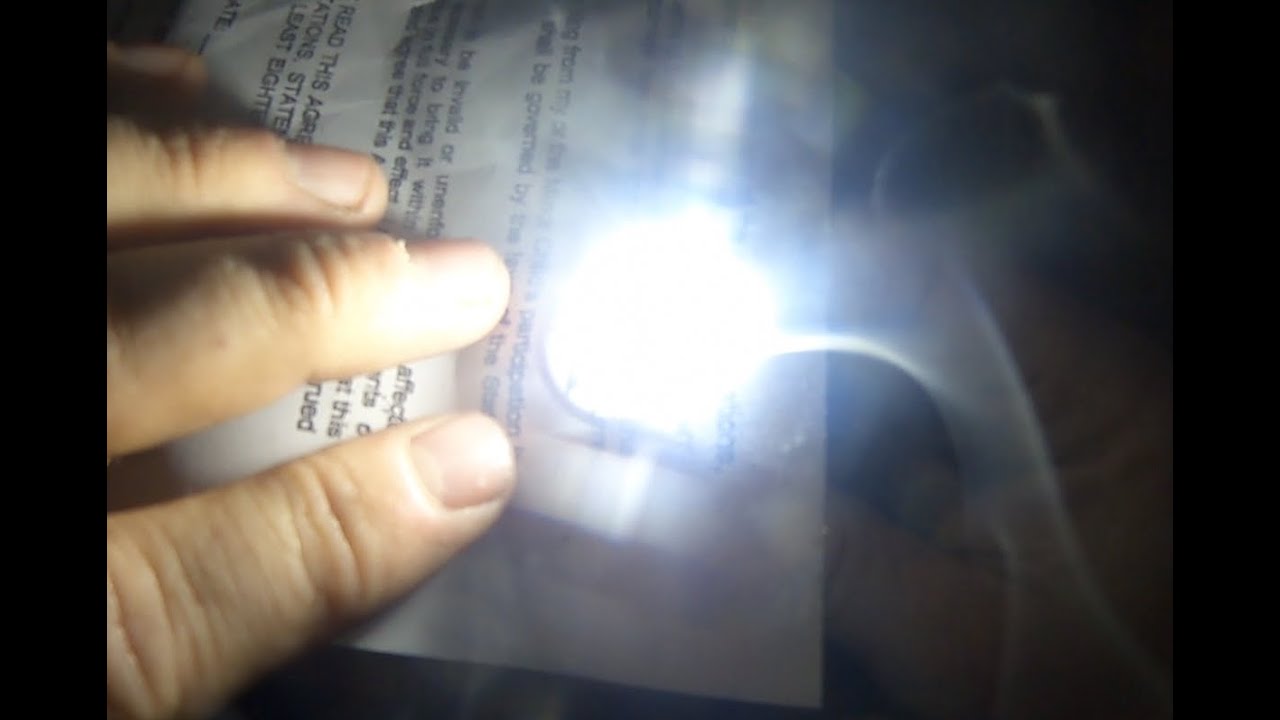 Starting a fire with a flashlight!
