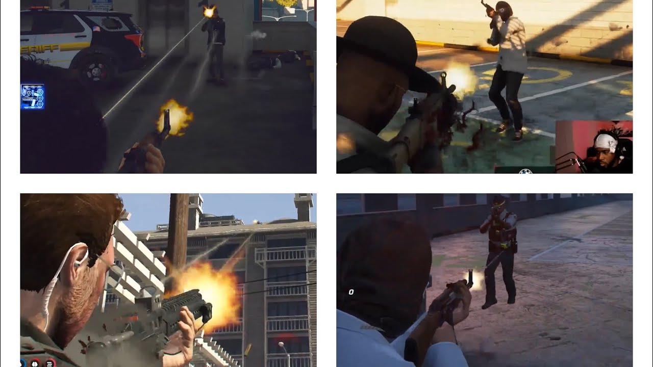 Chang Gang 6 Man Vault Shootout vs Cops (All POVs) | GTA RP NoPixel 3.0