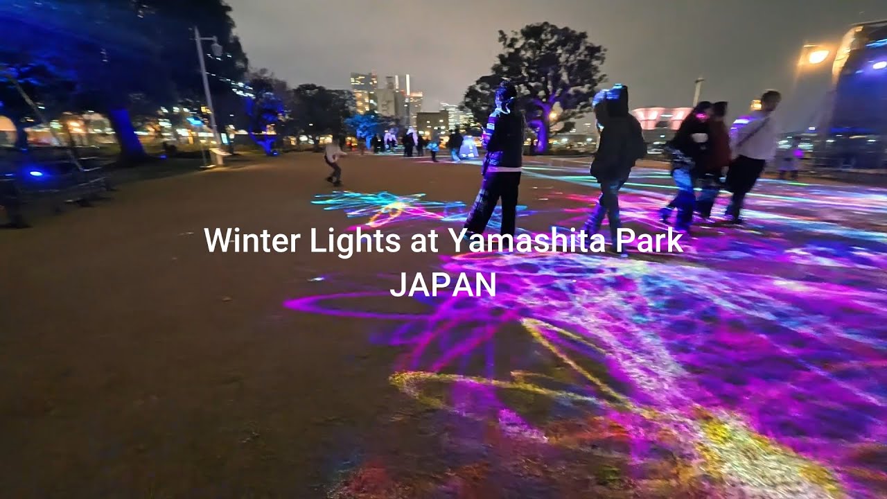 Yokohama After Dark - Quiet Night Walk Japan Projection mapping