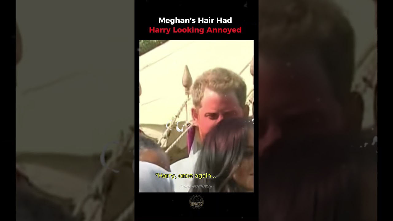 Meghan&rsquo;s Hair Had Harry Looking Annoyed 👀😂#MeghanMarkle #PrinceHarry #HarryAndMeghan
