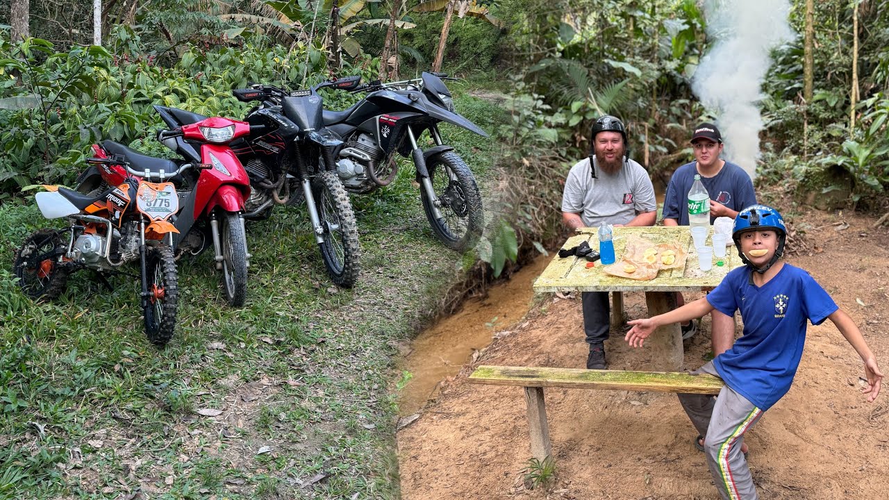 FOMOS COM AS MOTOS NA CACHOEIRA SECRETA E LIMPAMOS ELA.