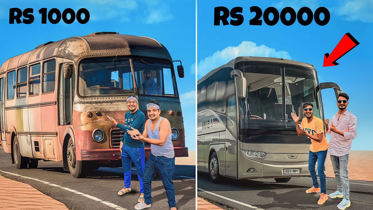 Rs 1000 Khatara Bus Vs 20000 Luxury Bus Travel - 😀 इस खटारा बस में तो पानी भर गया