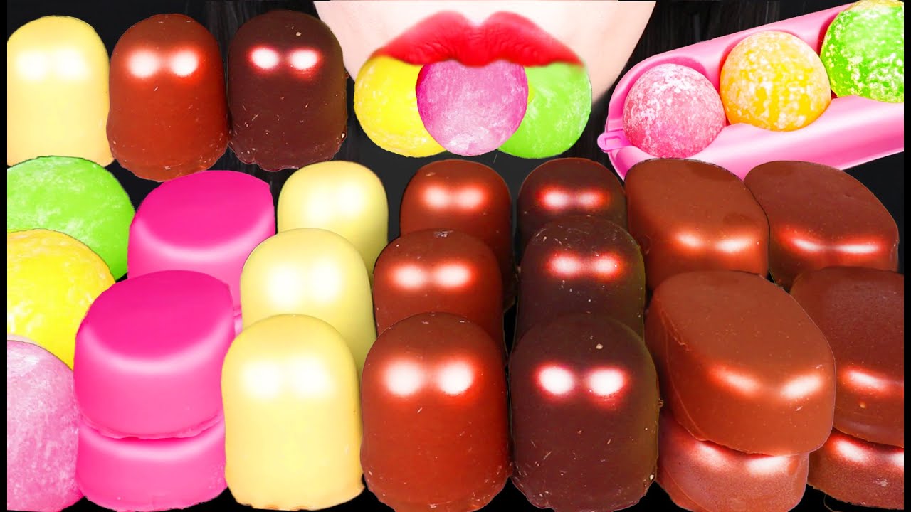 ASMR CHOCOLATE DESSERTS MARSHMALLOW ICE CREAM RICE CAKES MUKBANG 먹방