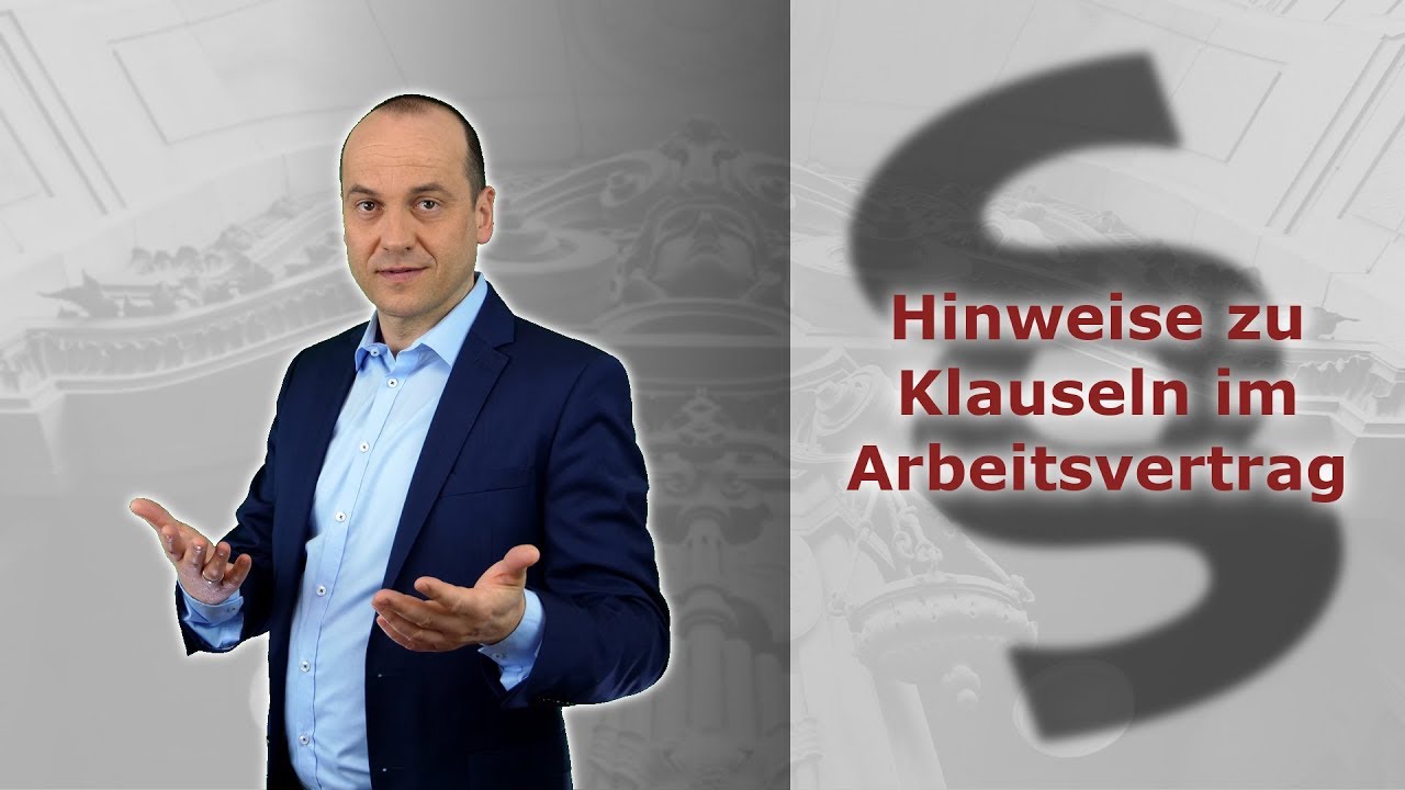 Arbeitsvertrag - Zuschauerfrage zu Klauseln aus dem Arbeitsvertrag | Fachanwalt Bredereck