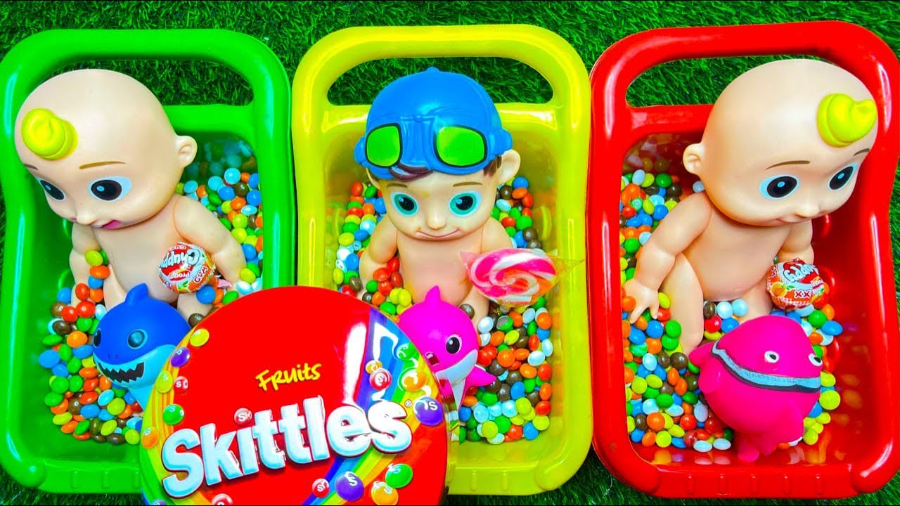 4 Minutes Satisfying Video | Mixing Funny Candy ASMR & Make Up in 3 Bathtubs with Magic M&M's Slime