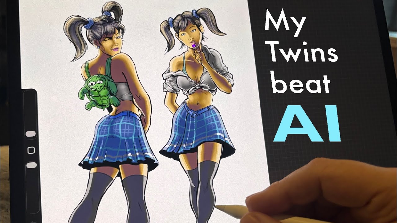 MyTwins beat AI in a Drawing clean up Duel.🤯 New design leads to a small experiment.