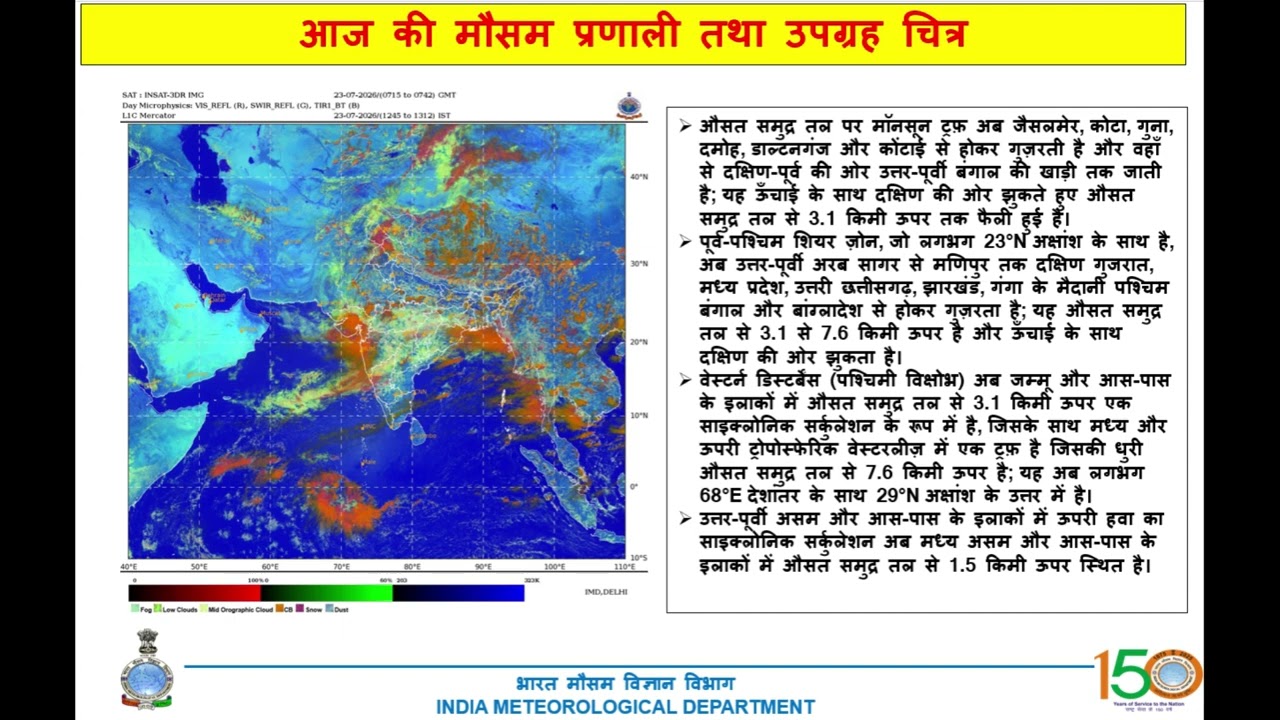 बिहार राज्य मौसम परिचर्चा | Bihar Weather Update  23th July 2026 📢