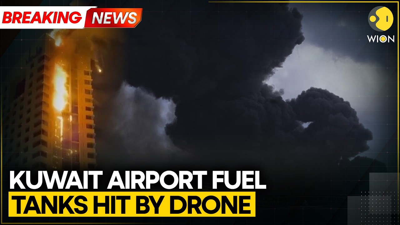 Breaking: Kuwait Airport Fuel Tanks Hit by Drone Attack | Two Officers Killed | WION