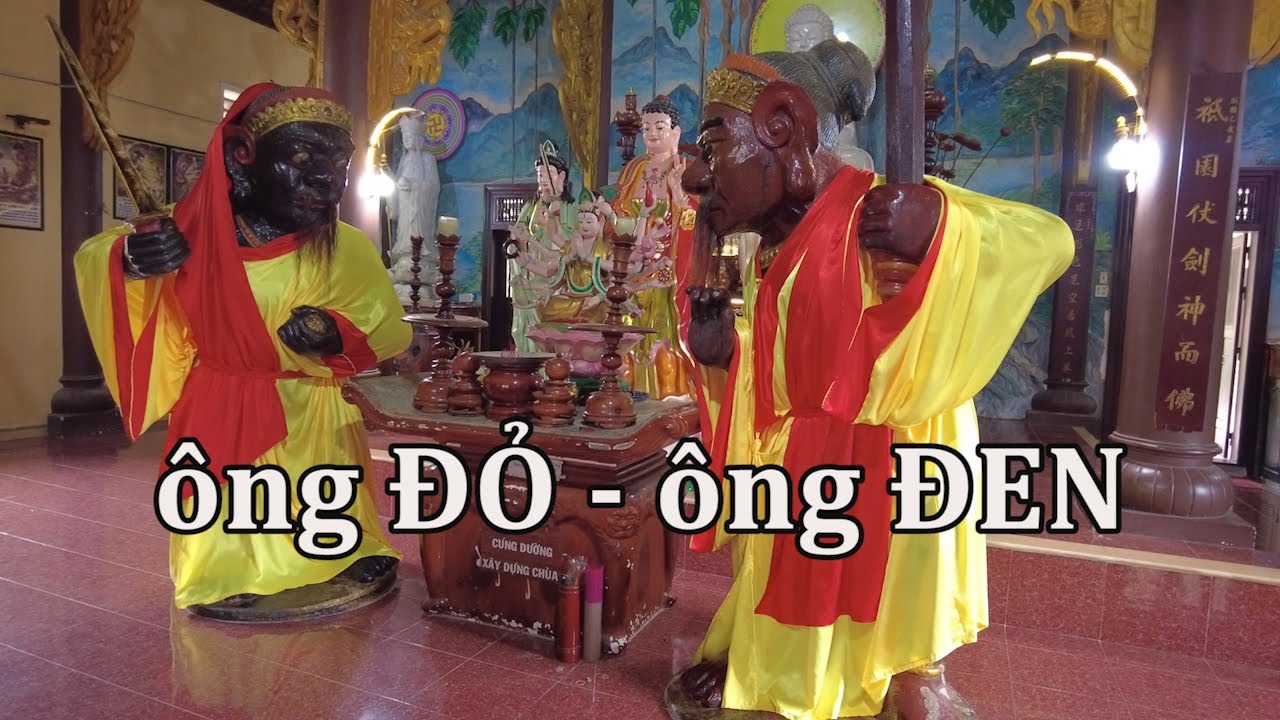 Độc đáo tượng ông Đỏ, ông Đen ở chùa Nhạn Sơn.