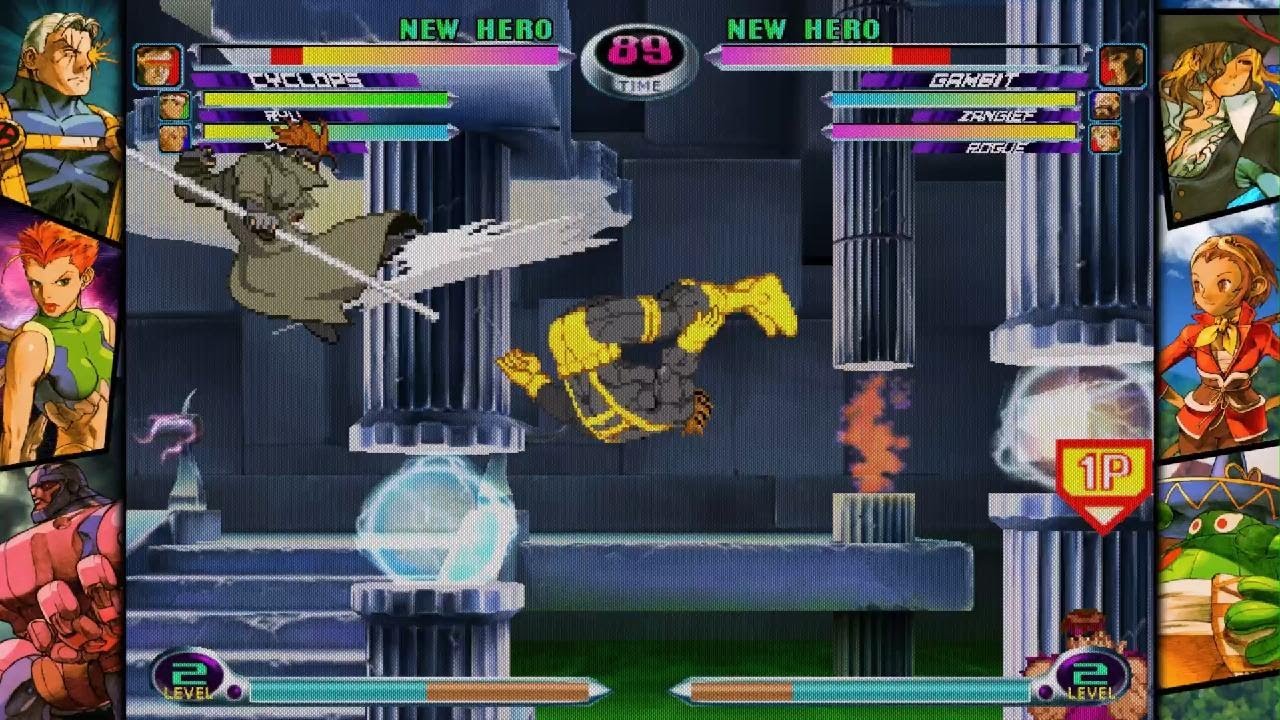 MARVEL vs. CAPCOM 2 Cyclops Ryu Ken Vs Gambit Zangief Rogue