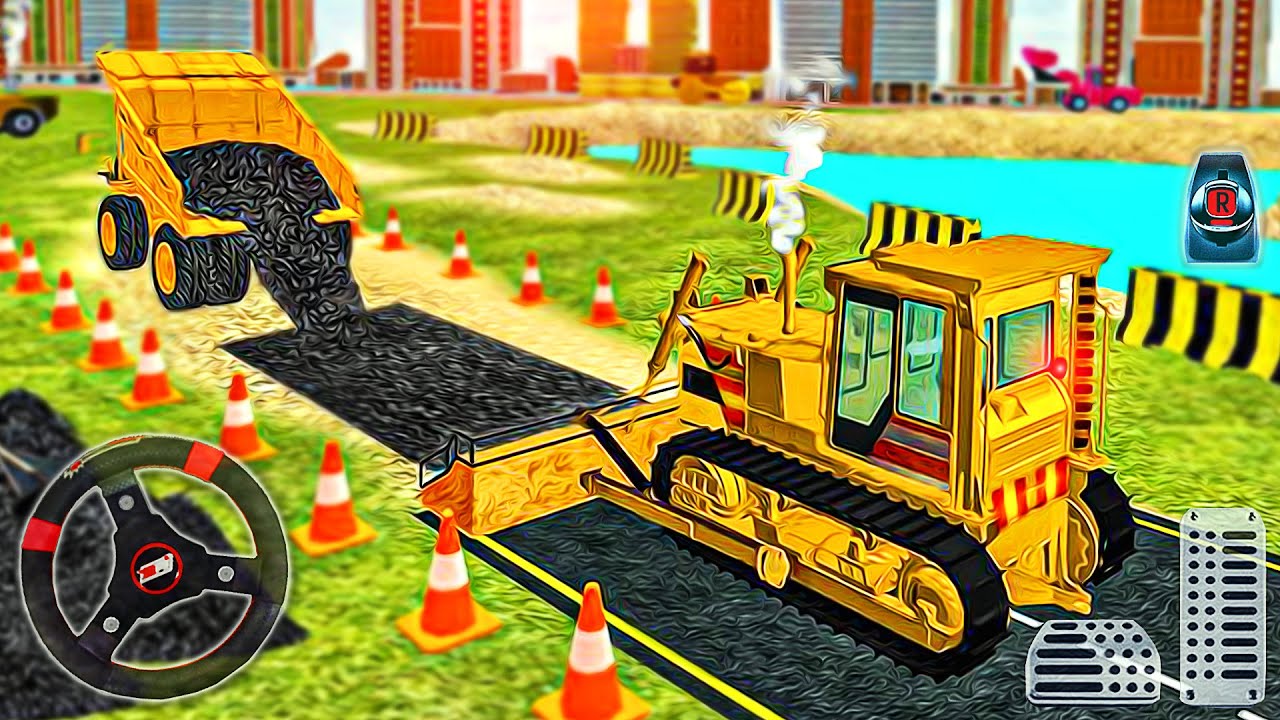 City Road Construction 3D - Railroad Bridge Building - Android GamePlay