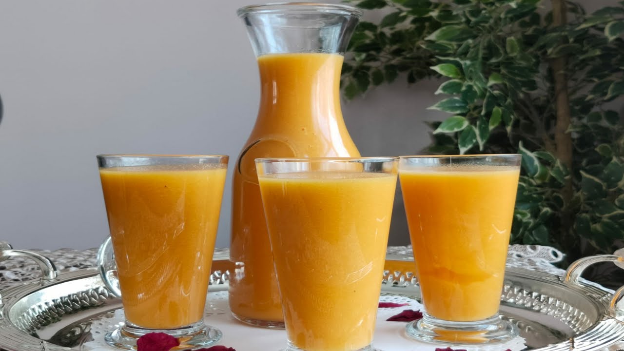 عصير الخوخ والجزر منعش لذيذ واقتصادي يحضر بطريقة جد سهلة أحسن بكثير من الجاهز