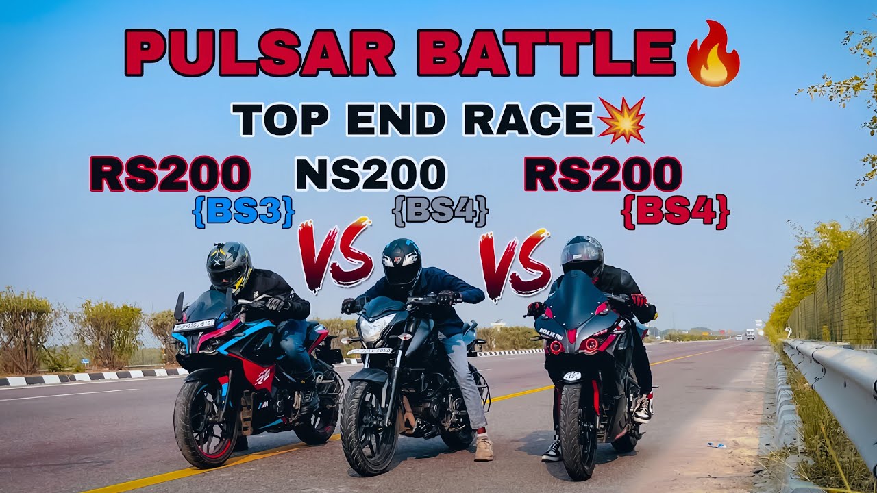 PULSAR RS200 BS3 VS RS200 BS4 VS NS200 BS4🔥||PULSAR BATTLE💥||TOP END RACE 🥵||