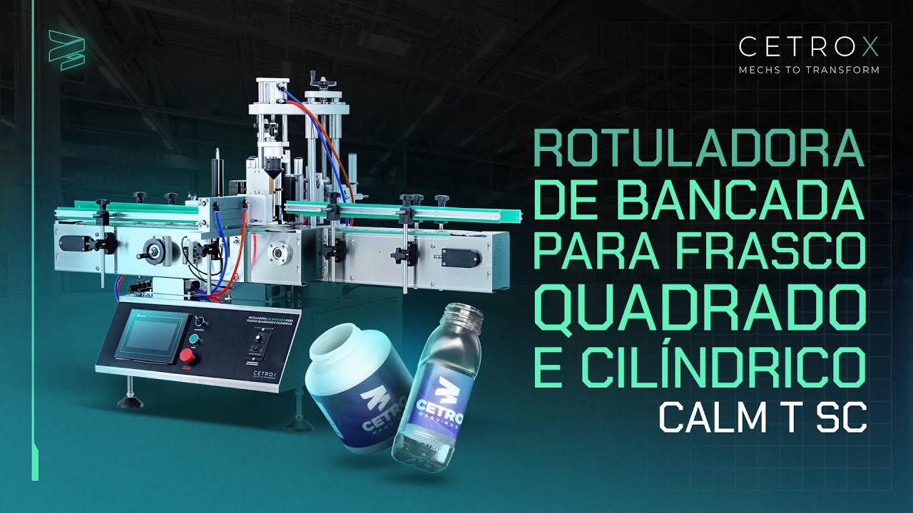 Rotuladora de Bancada para Frasco Quadrado e Cilíndrico CALM T SC