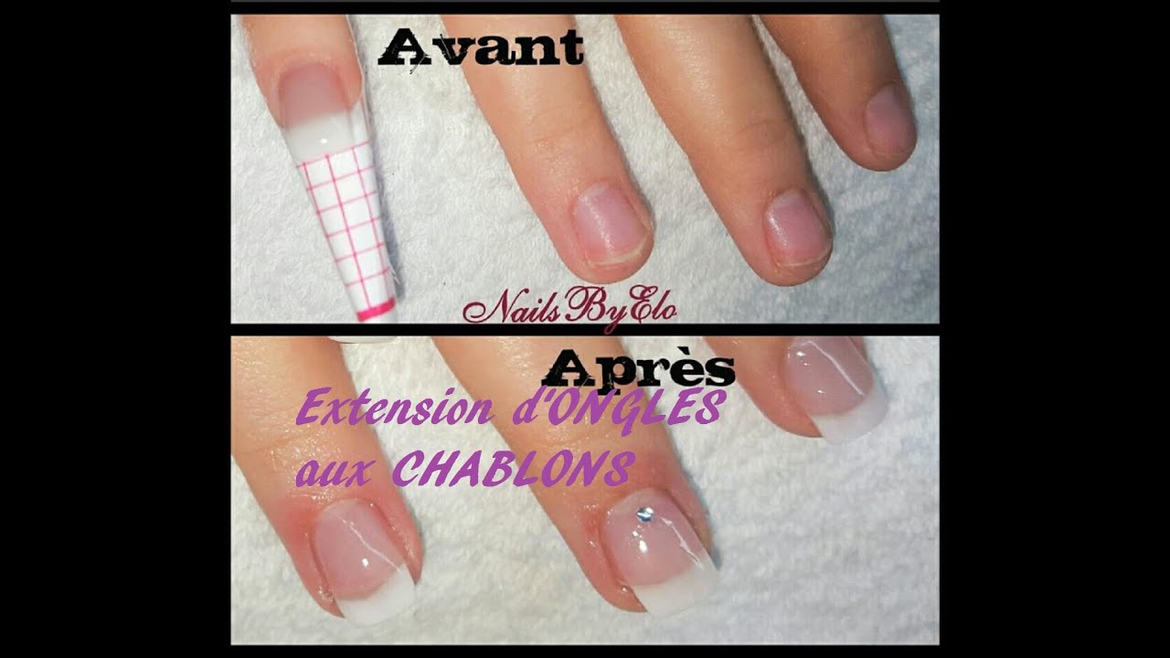 Extension d'ongles en gel UV aux chablons + french