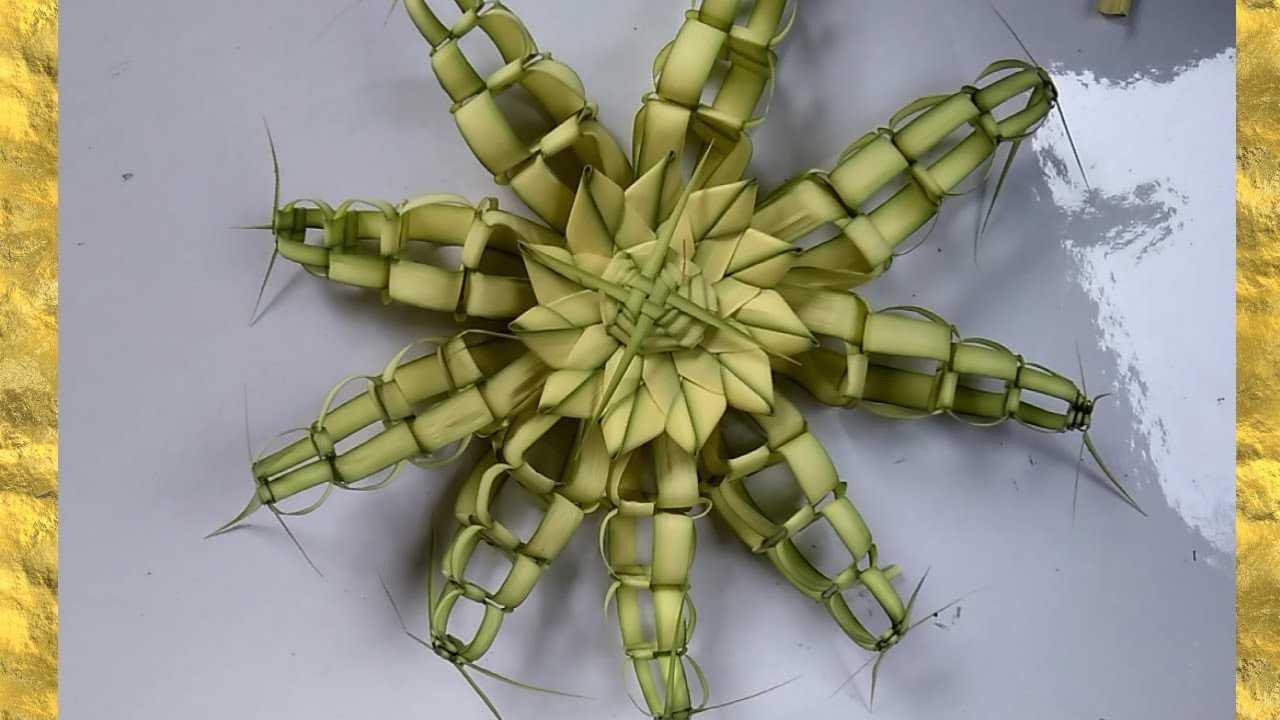 Craft work of date palm  // how to make a beautiful flower of date palm.