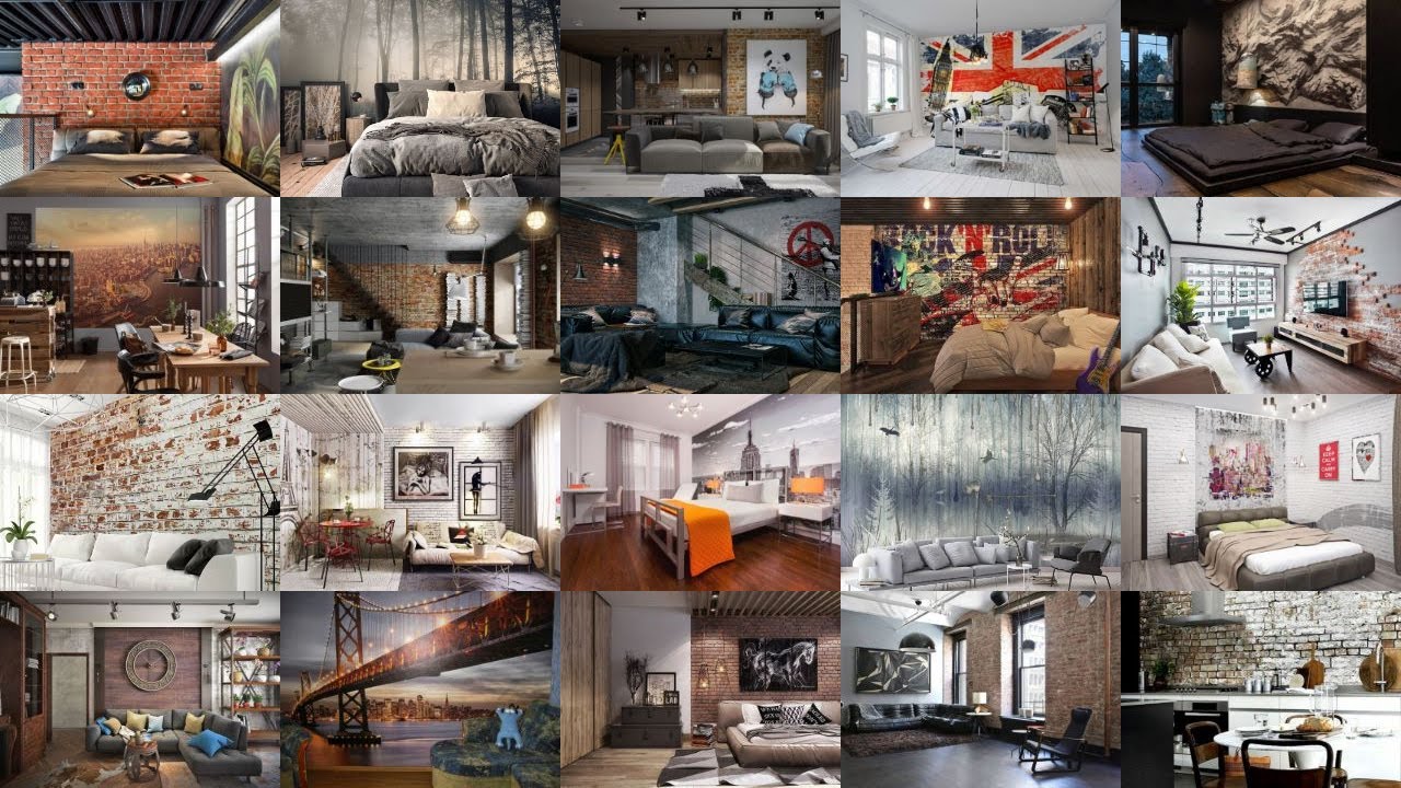 Фотообои в стиле лофт Photo wallpaper in loft style Идеи дизайн интерьеров Interior Design Ideas