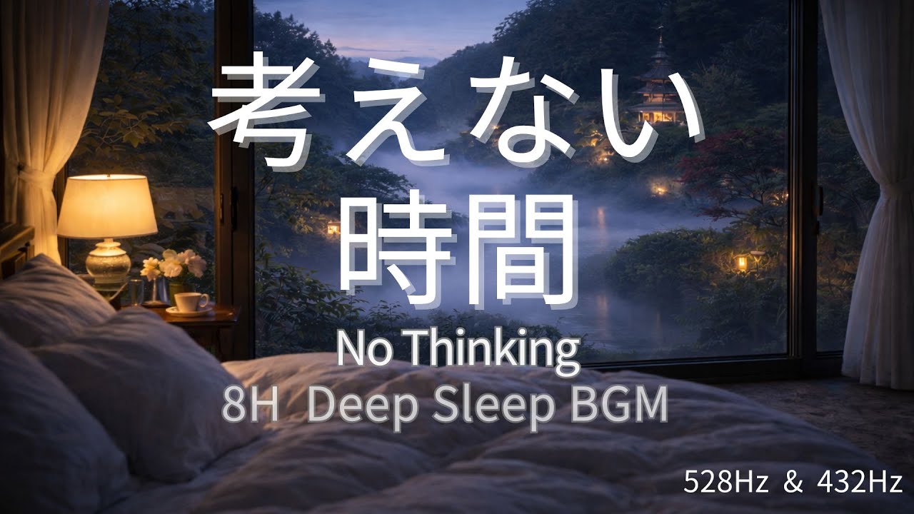 【睡眠用BGM】やさしい風の音　/　考えない時間　/　8時間　/　5分後に画面暗転　/　Sleep BGM