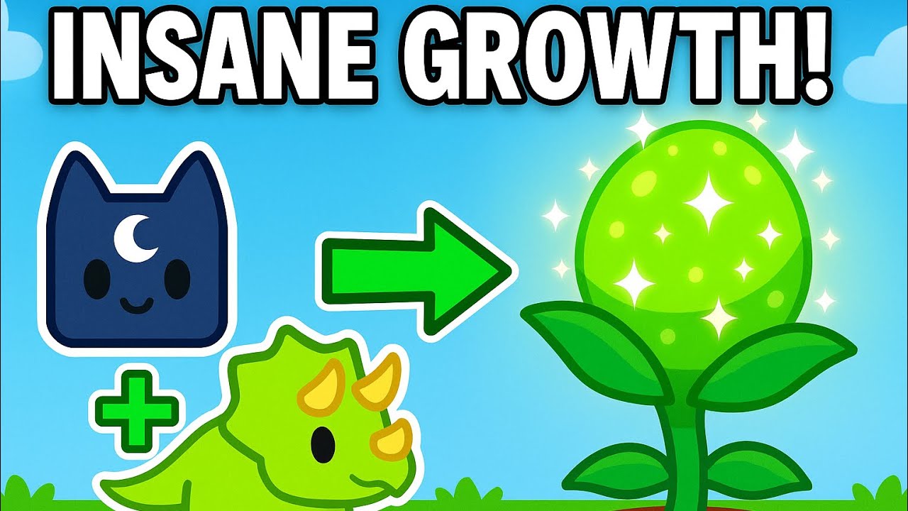 Moon Cat + Triceratops COMBO Makes MASSIVE Plants! 🌕🦖 | Grow a Garden Roblox