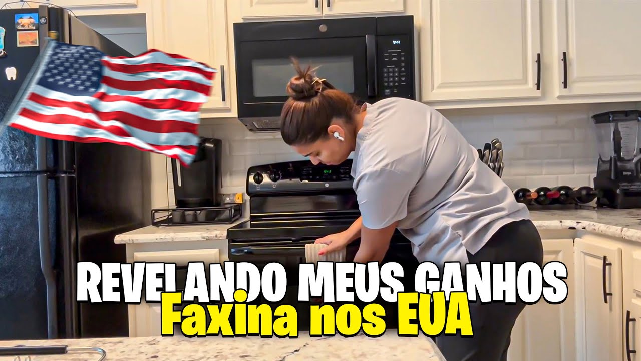 FAXINA NOS EUA: QUANTO GANHEI + BUSCANDO MINHAS FILHAS NA ESCOLA 🚗💕