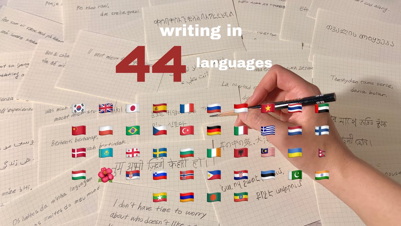 ASMR | ✏️writing quotes in 44 languages (study ambience, pencil sound)