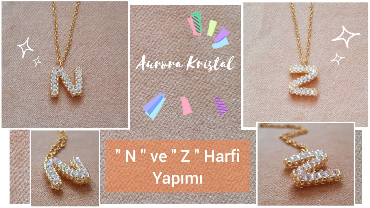 KOLYE UCU | Boncuktan N ve Z Harfi Kolye Yapımı, Takı tasarım | N and Z letter pendant making