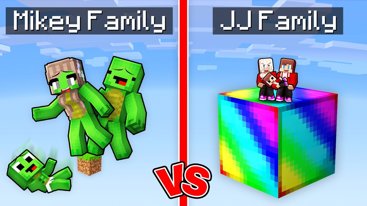 Mikey Family vs JJ Family OP One Block Battle in Minecraft (Maizen)