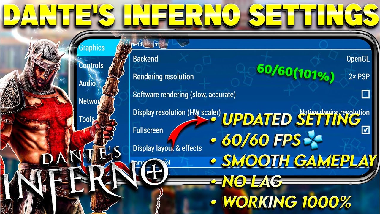 {2026}🔥Dante's Inferno Best Settings For PPSSPP Emulator | 60 Fps No Lag Settings For Dante Inferno