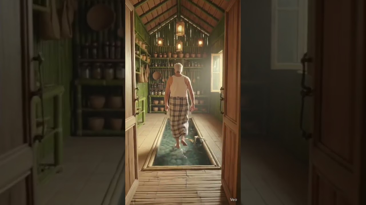 Hidden Bamboo Palace in Deep Jungle | Amazing Survival Skills #shorts #bambooshoots #viral