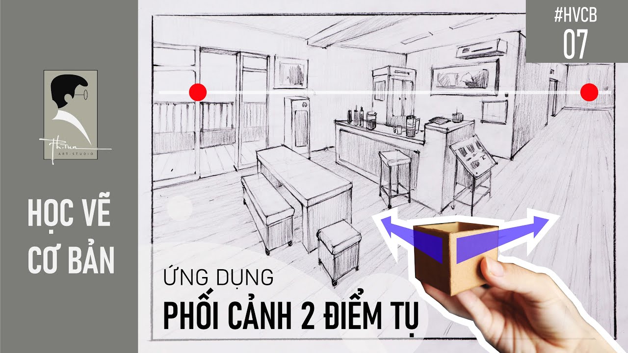 [ #HVCB07 ] HỌC VẼ CƠ BẢN: Ứng dụng Vẽ Phối Cảnh 2 Điểm Tụ và Những lưu ý quan trọng
