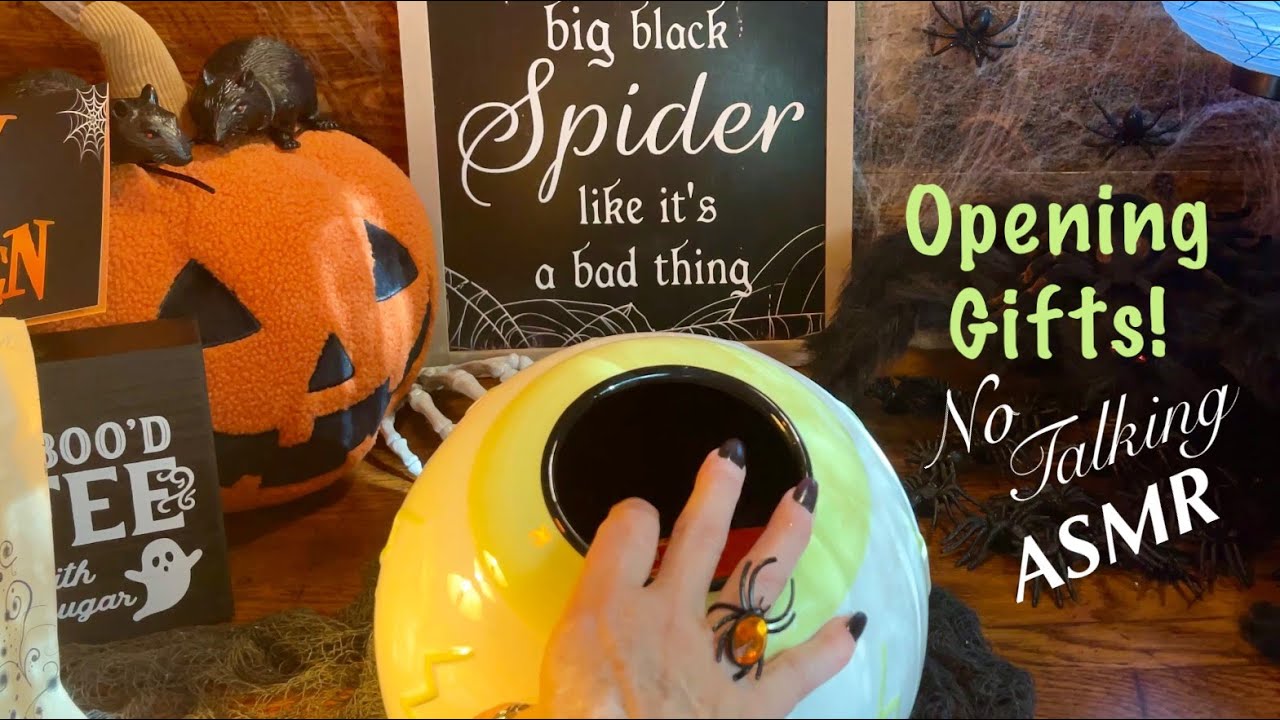 ASMR Opening Gifts for halloween! (No Talking Version) Unboxing from California & Minnesota!