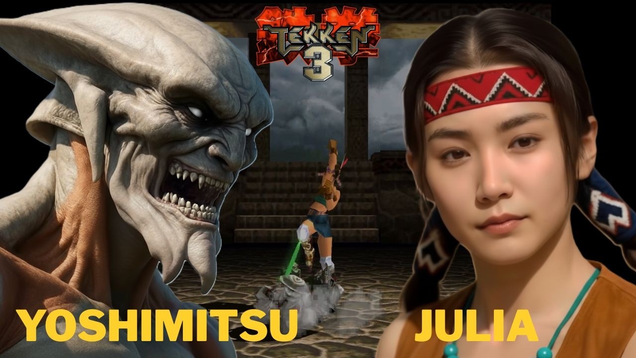 Tekken 3 - DIFFICULTY LEVEL HARD - YOSHIMITSU vs JULIA - The Ancestral Spirits Rule Here!