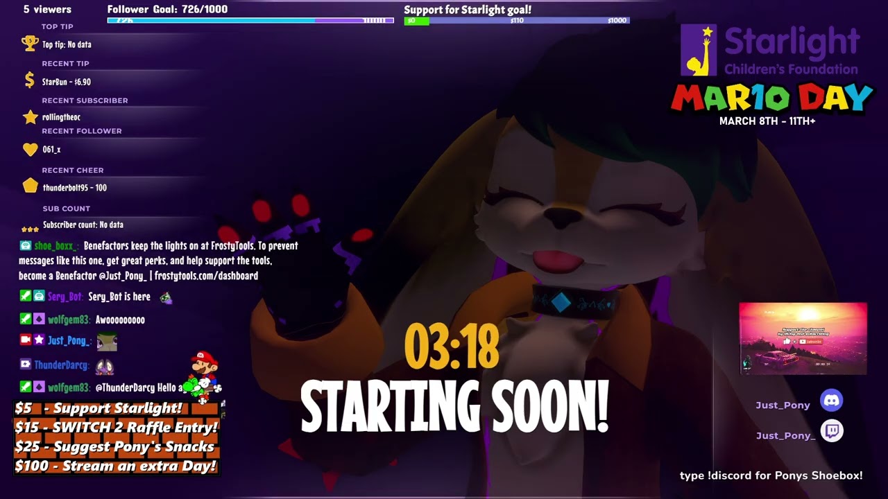 Mario Day charity Drive Streamathon! Day 3! More Wonderful Adventure!! (streaming for Starlight Chil