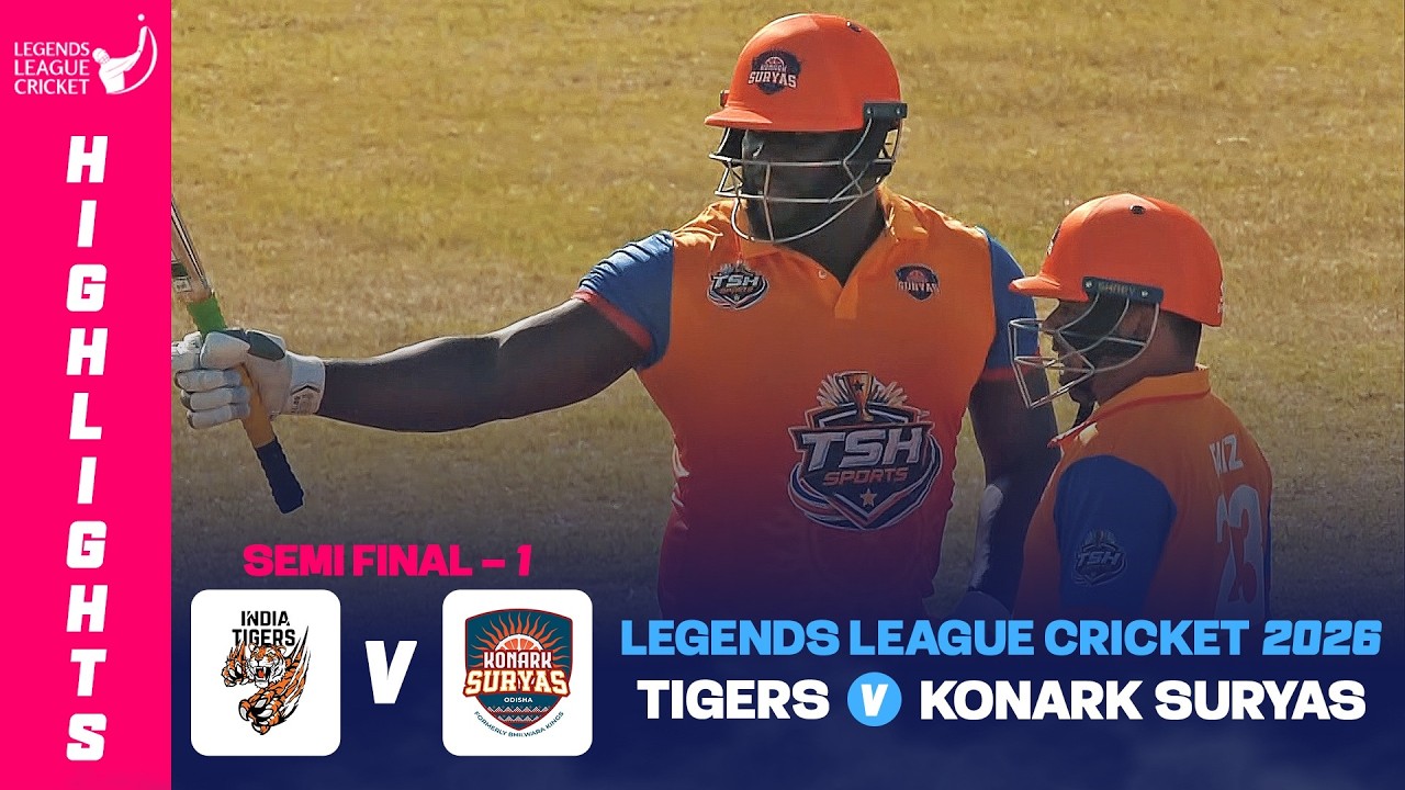 India Tigers vs Konark Suryas Odisha, Full Highlights |  Semi Final 1 | Legends League Cricket 2026